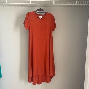 Orange Lula Roe dress with pocket